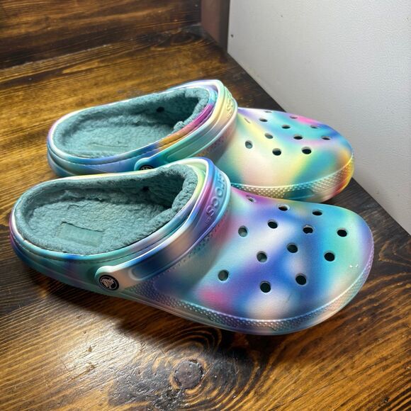 Crocs Tie Dye Fur Lined Clogs‎ Men’s Size 12 main image 6